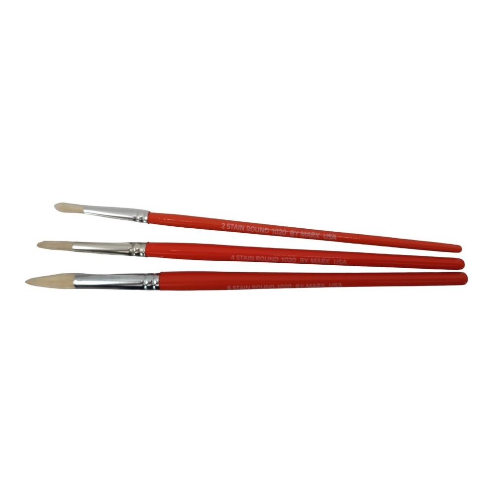 Marx Sable Paint Brush Assortment For Ceramics Staining Vintage Set of 3